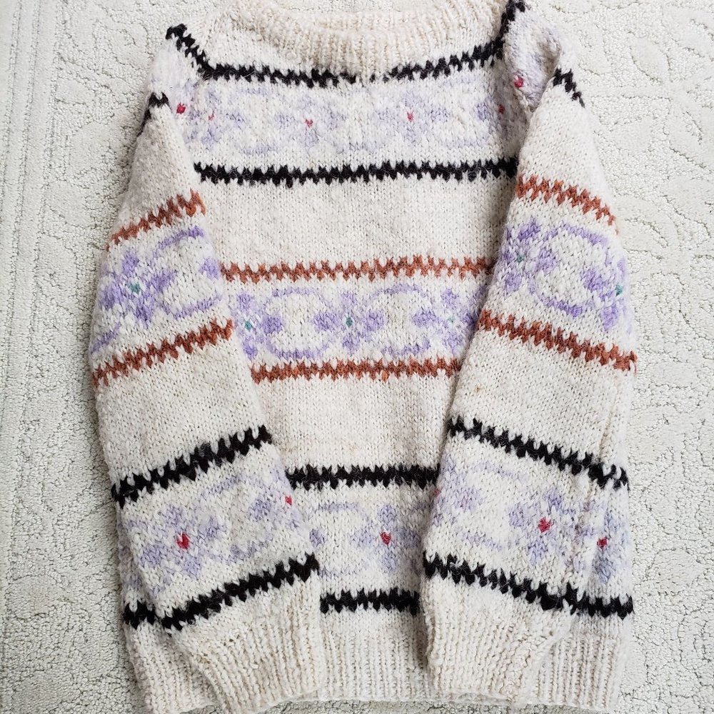 Vintage Handcrafted Ecuadorian Pullover Sweater Sz L-M
